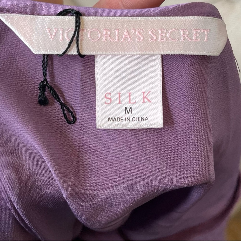 Z:  Victoria’s Secret Purple Chemise 100% Silk Slip Dress Sz M - Picture 3 of 6